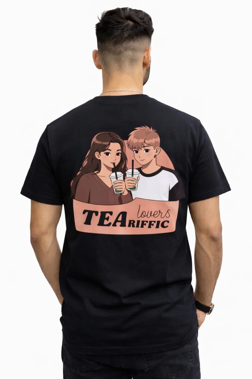 TEA Lovers – “TEARiffic” Back Print Cotton T-Shirt