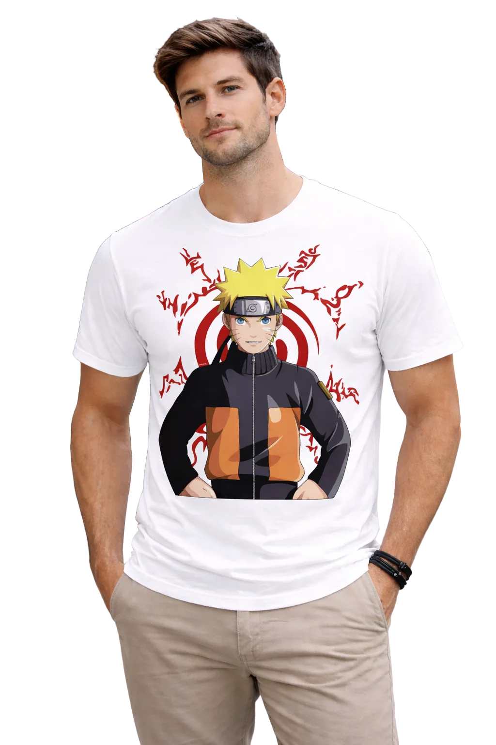 Alpherse Anime Ninja Graphic White T-Shirt – 100% Cotton Streetwear