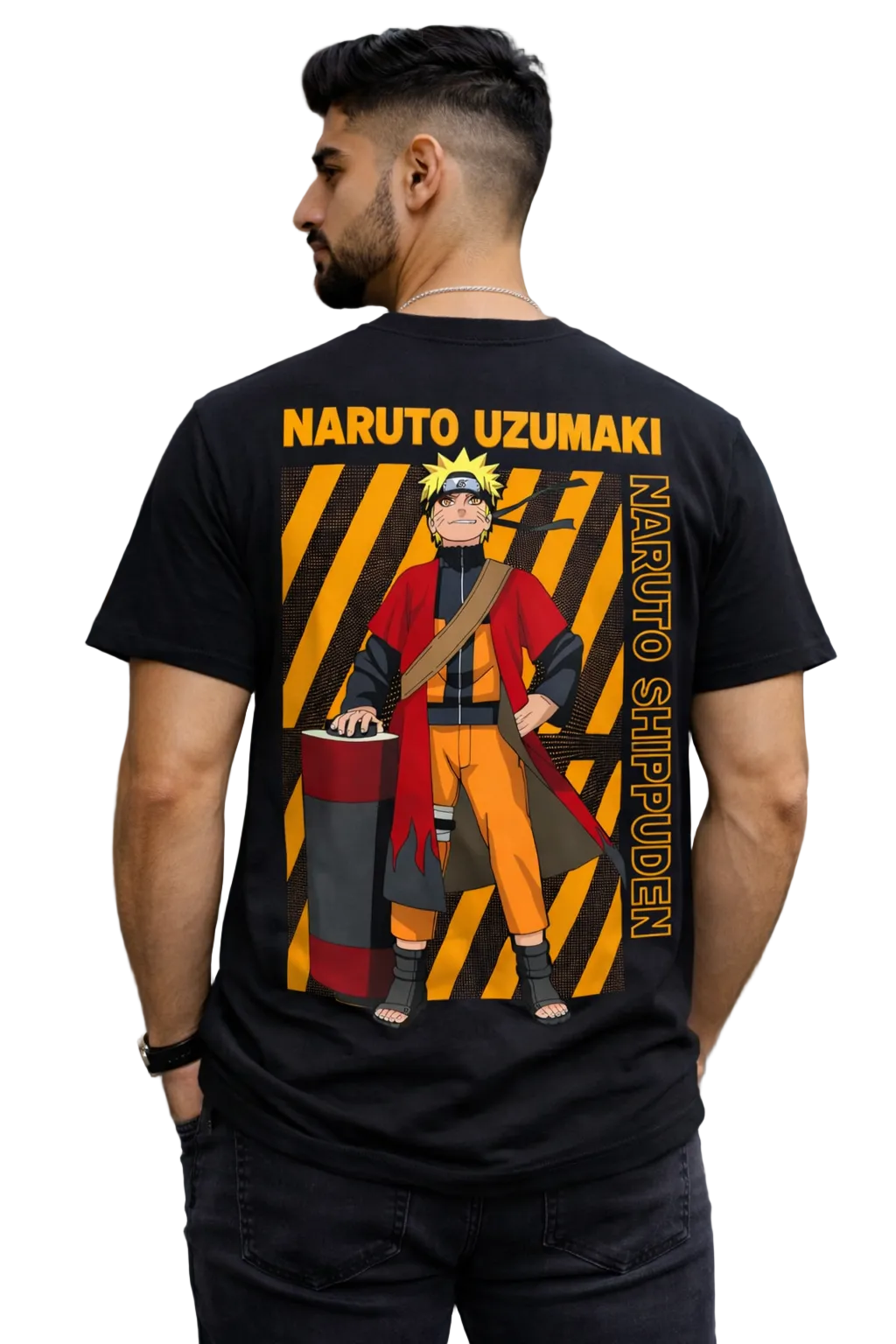 Naruto Uzumaki Shippuden Anime Black T-Shirt – Premium Back Print Edition