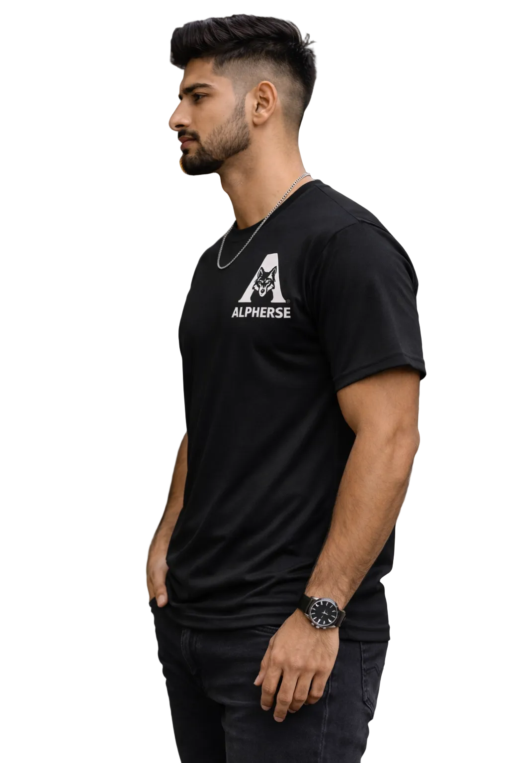 Alpherse Branded Minimal Polyester T-Shirt – Premium Activewear Fit