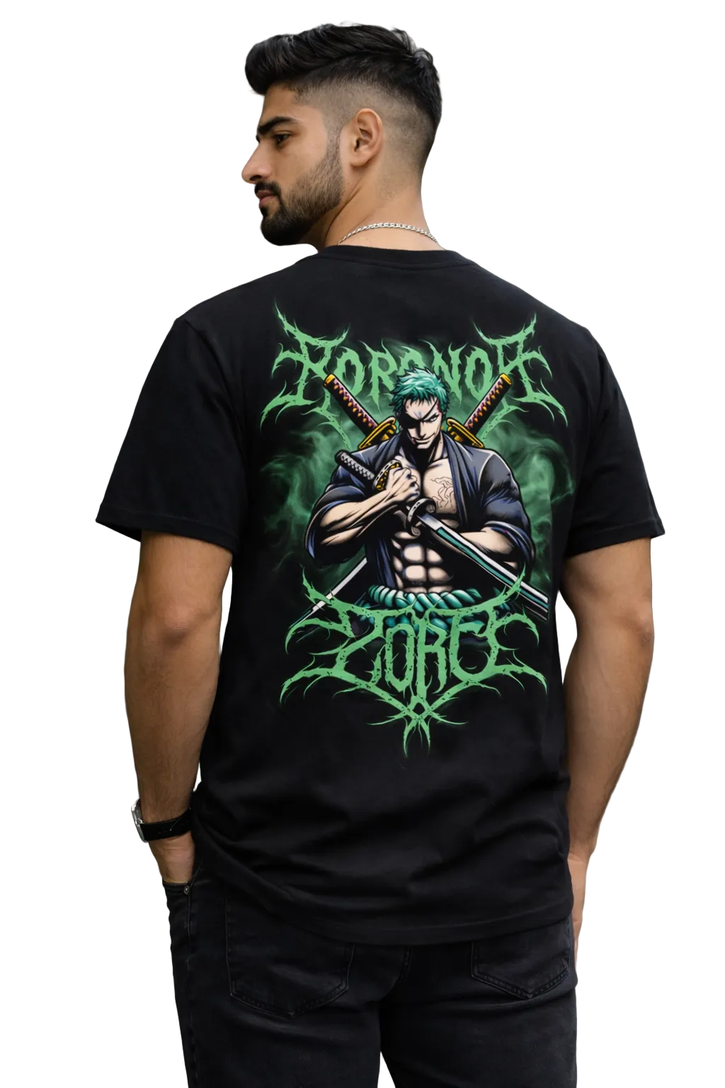ZORO Anime Warrior Black T-Shirt – Premium Streetwear Edition