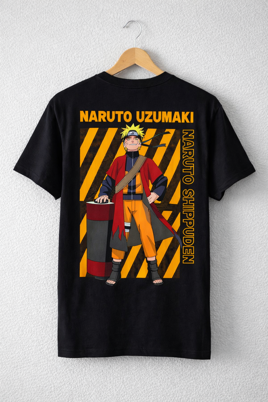 Naruto Uzumaki Shippuden Anime Black T-Shirt – Premium Back Print Edition