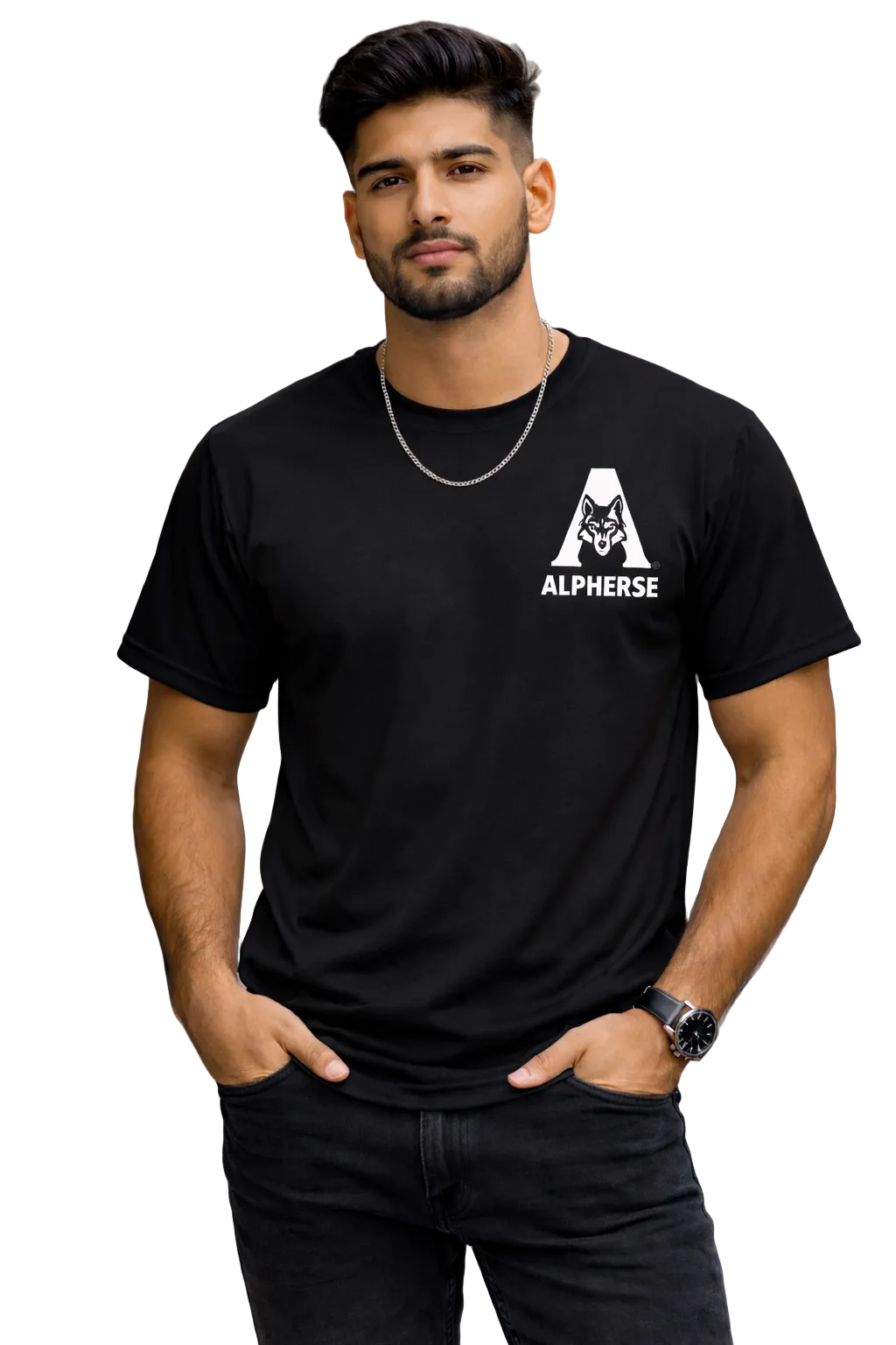 Alpherse Branded Minimal Polyester T-Shirt – Premium Activewear Fit