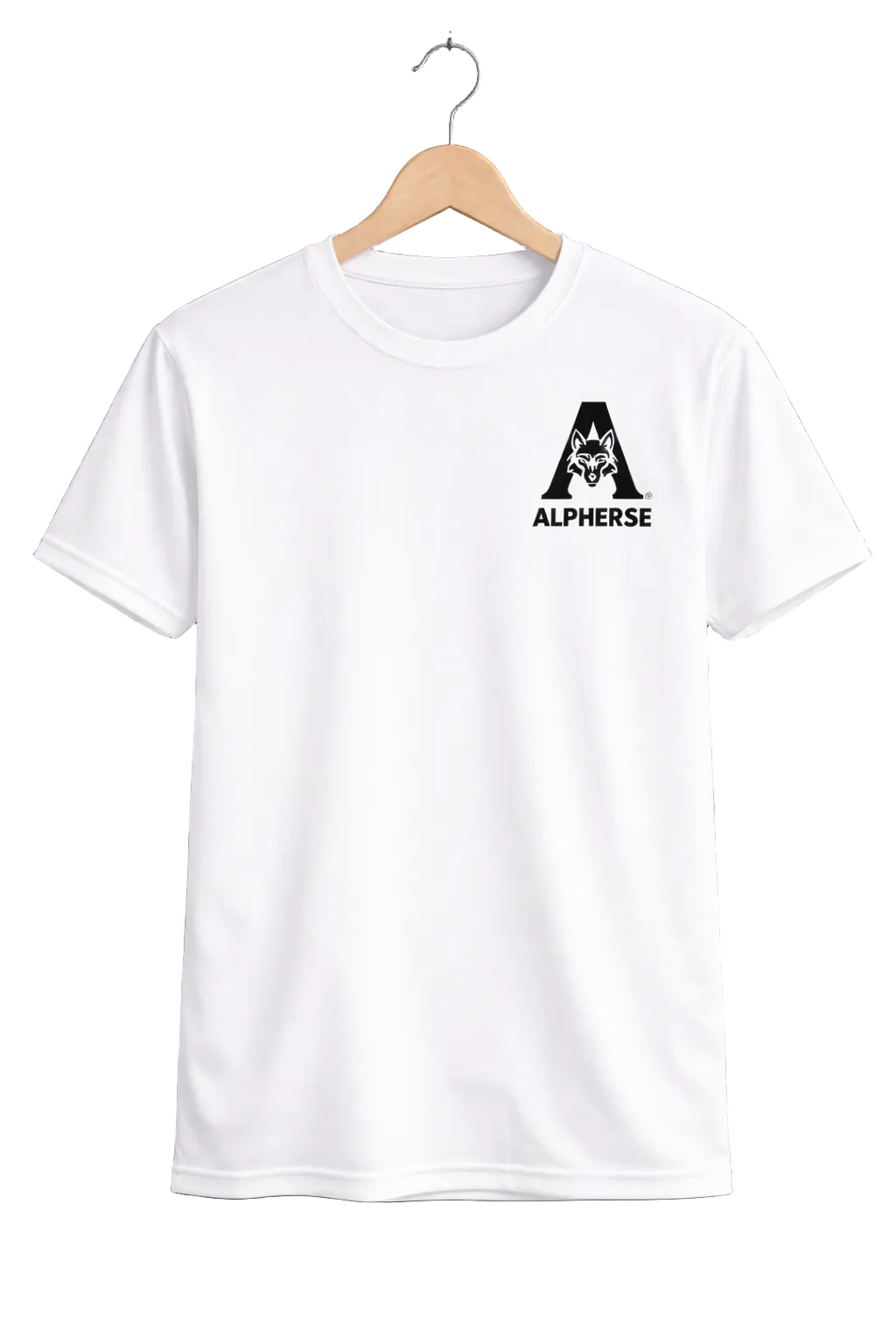 Alpherse Branded Minimal White Polyester T-Shirt – Premium Activewear & Street Style