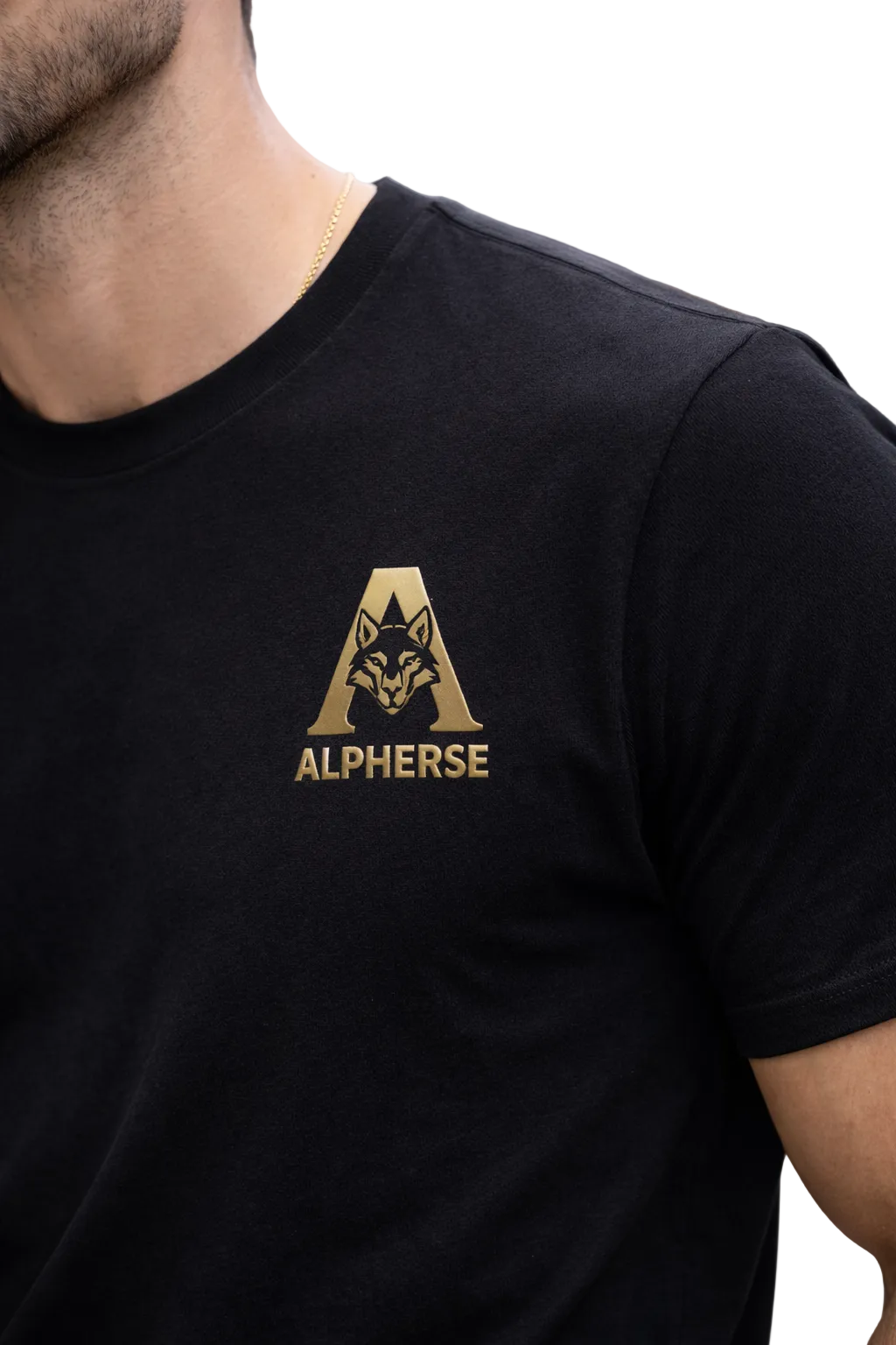 Black Minimal Branded Cotton Tshirt